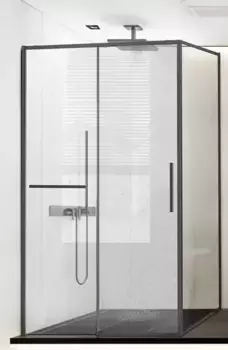 Душевой угол-ограждение «Vincea» Slim Soft VSR-1SS8015CLGM 150/80 прозрачный/вороненая сталь прямоугольный без поддона универсальный