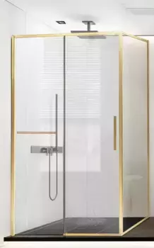 Душевой угол-ограждение «Vincea» Slim Soft VSR-1SS8012CLG 120/80 прозрачный/брашированное золото прямоугольный без поддона универсальный