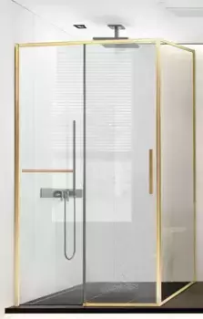 Душевой угол-ограждение «Vincea» Slim Soft VSR-1SS8014CLG 140/80 прозрачный/брашированное золото прямоугольный без поддона универсальный