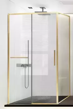 Душевой угол-ограждение «Vincea» Slim Soft VSR-1SS8015CLG 150/80 прозрачный/брашированное золото прямоугольный без поддона универсальный