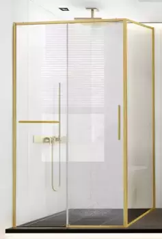 Душевой угол-ограждение «Vincea» Slim Soft VSR-1SS9013CLG 130/90 прозрачный/брашированное золото прямоугольный без поддона универсальный