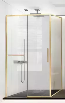 Душевой угол-ограждение «Vincea» Slim Soft VSR-1SS9015CLG 150/90 прозрачный/брашированное золото прямоугольный без поддона универсальный