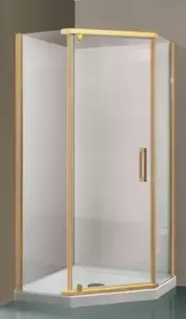 Душевой угол-ограждение «Vincea» Stresa VSP-1S100CLG 100/100 прозрачный/брашированное золото многоугольный без поддона универсальный