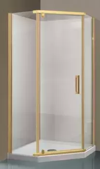Душевой угол-ограждение «Vincea» Stresa VSP-1S900CLG 90/90 прозрачный/брашированное золото многоугольный без поддона универсальный