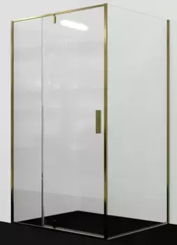 Душевой угол-ограждение «WasserKRAFT» Aisch 55P18 90/100 прозрачный/матовый золотой без поддона универсальный
