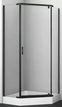 Душевой угол-ограждение «WasserKRAFT» Wiese 84P11 90/90 прозрачный/чёрный без поддона универсальный