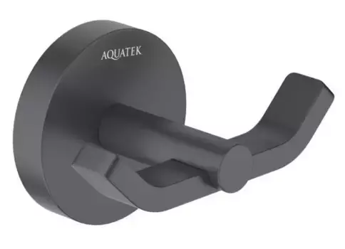 Двойной крючок «Акватек» Бетта AQ4602MB на стену чёрный матовый