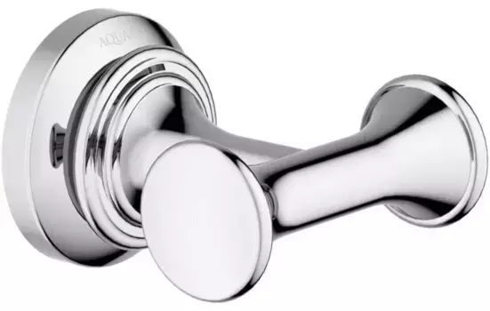 Двойной крючок «Акватек» Классик AQ4502CR на стену хром