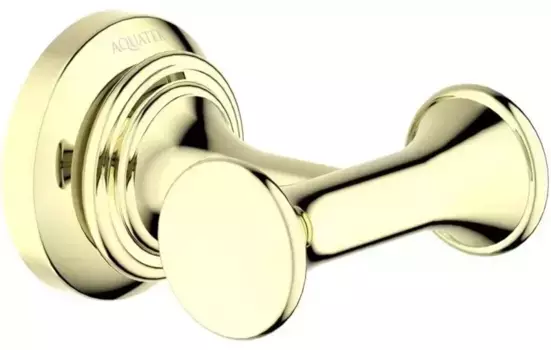 Двойной крючок «Акватек» Классик AQ4502PG на стену полированное золото