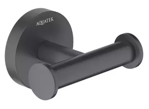 Двойной крючок «Акватек» Оберон AQ4202MB на стену чёрный матовый