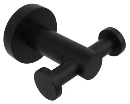 Двойной крючок «Акватек» Вега AQ4002MB на стену чёрный матовый