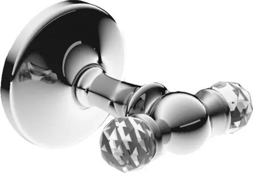 Двойной крючок «Art&Max» Antic Crystal AM-E-2686SJ-Cr на стену хром