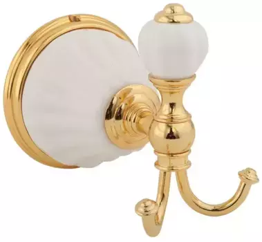 Двойной крючок «Migliore» Olivia 17461 на стену золото/белый