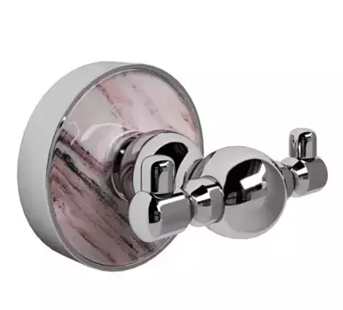 Двойной крючок «WasserKRAFT» Aland K-8523D на стену хром/розовый