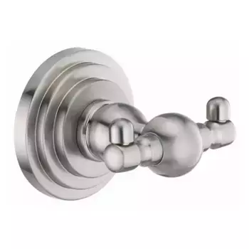 Двойной крючок «WasserKRAFT» Ammer K-7023D на стену матовый хром