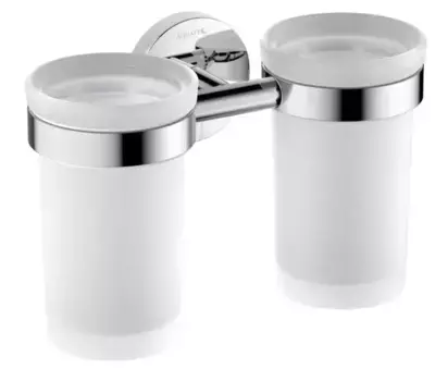 Двойной стакан для зубных щёток «Акватек» Европа AQ4117CR на стену хром