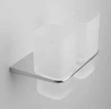 Двойной стакан для зубных щёток «Am.Pm» Inspire на стену белый/хром