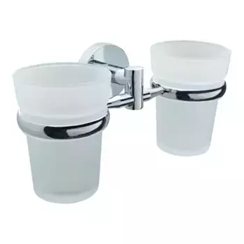 Двойной стакан для зубных щёток «Fora» Long L039 на стену хром