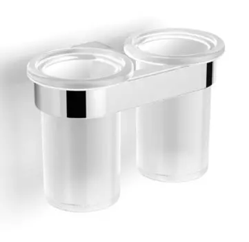 Двойной стакан для зубных щёток «Langberger» Lugano 24019A на стену хром