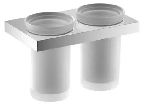 Двойной стакан для зубных щёток «Timo» Petruma 15234/00 на стену хром