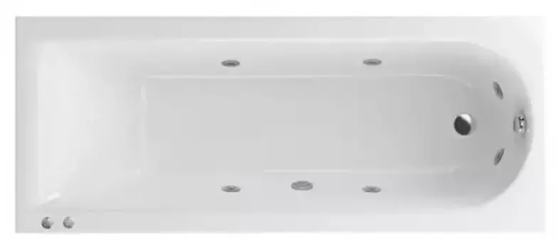 Гидромассажная ванна акриловая «Actima» Aurum 180/80 Hydro с каркасом с сифоном белая/хром