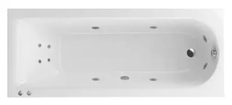 Гидромассажная ванна акриловая «Actima» Aurum 180/80 Hydro+ с каркасом с сифоном белая/хром