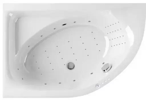 Гидромассажная ванна акриловая «Excellent» Aquarella 150/100 Nano с каркасом с сифоном белая/хром левая
