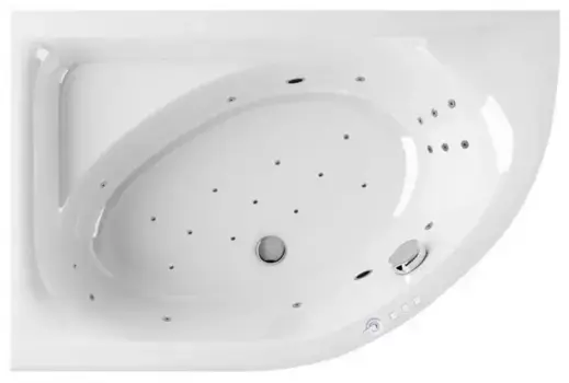 Гидромассажная ванна акриловая «Excellent» Aquarella 150/100 Ultra с каркасом с сифоном белая/хром левая