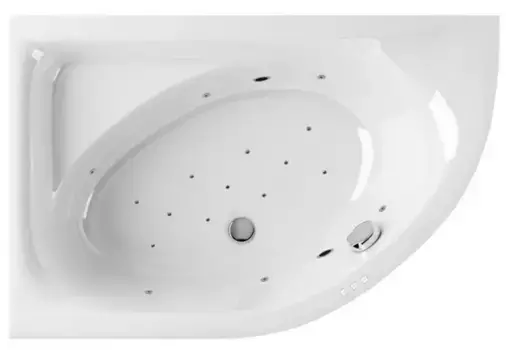 Гидромассажная ванна акриловая «Excellent» Aquarella 150/100 Relax с каркасом с сифоном белая/хром левая