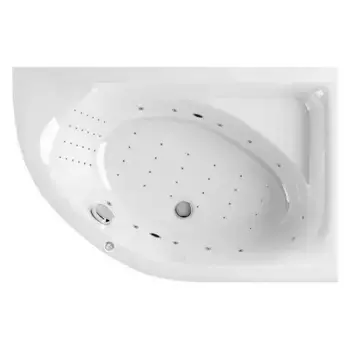 Гидромассажная ванна акриловая «Excellent» Aquarella 150/100 Nano с каркасом с сифоном белая/хром правая