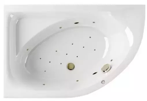 Гидромассажная ванна акриловая «Excellent» Aquarella 150/100 Relax с каркасом с сифоном белая/бронза левая