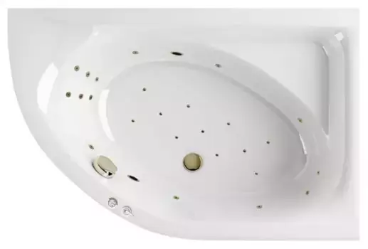 Гидромассажная ванна акриловая «Excellent» Aquarella 150/100 Ultra с каркасом с сифоном белая/бронза правая