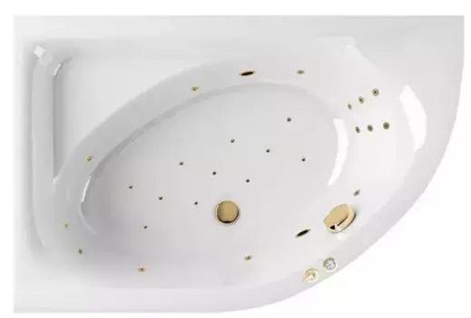 Гидромассажная ванна акриловая «Excellent» Aquarella 150/100 Ultra с каркасом с сифоном белая/золото левая