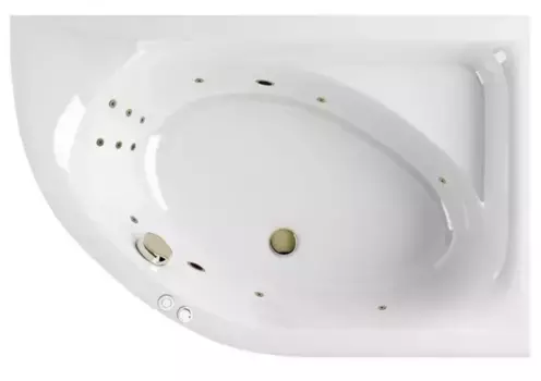 Гидромассажная ванна акриловая «Excellent» Aquarella 170/110 Line с каркасом с сифоном белая/бронза правая