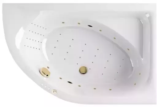 Гидромассажная ванна акриловая «Excellent» Aquarella 170/110 Nano с каркасом с сифоном белая/золото правая