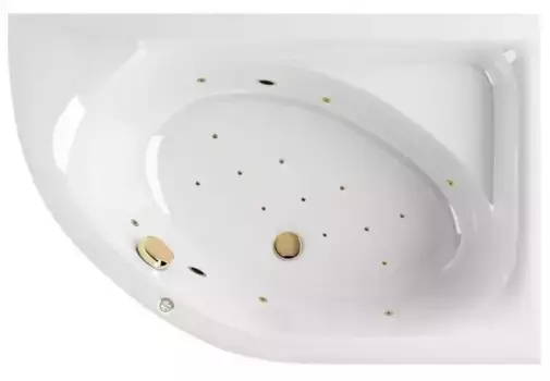 Гидромассажная ванна акриловая «Excellent» Aquarella 170/110 Relax с каркасом с сифоном белая/золото правая