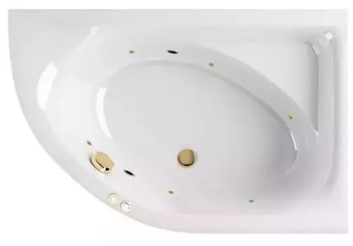Гидромассажная ванна акриловая «Excellent» Aquarella 170/110 Soft с каркасом с сифоном белая/золото правая