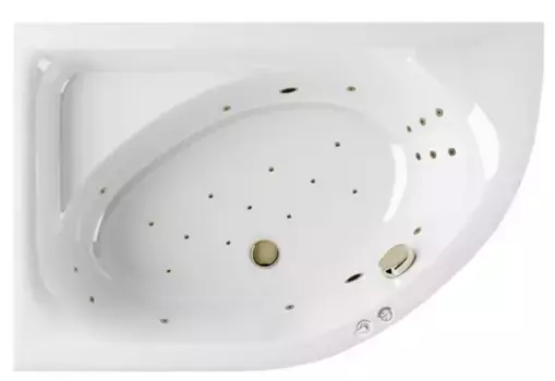 Гидромассажная ванна акриловая «Excellent» Aquarella 170/110 Ultra с каркасом с сифоном белая/бронза левая