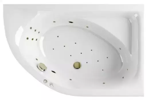 Гидромассажная ванна акриловая «Excellent» Aquarella 170/110 Ultra с каркасом с сифоном белая/бронза правая