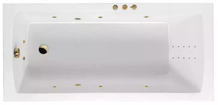 Гидромассажная ванна акриловая «Excellent» Aquaria 140/70 Smart Nano с каркасом с сифоном белая/золото