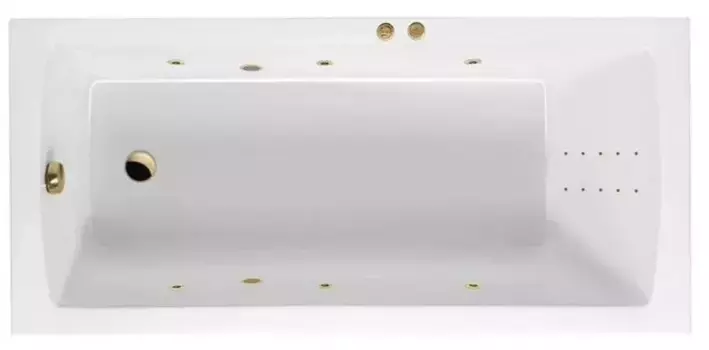 Гидромассажная ванна акриловая «Excellent» Aquaria 150/70 Line Nano с каркасом с сифоном белая/золото