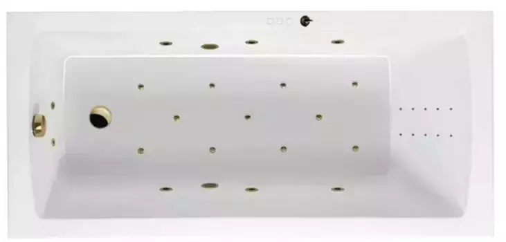 Гидромассажная ванна акриловая «Excellent» Aquaria 150/70 Ultra Nano с каркасом с сифоном белая/золото