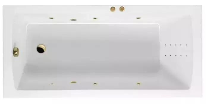 Гидромассажная ванна акриловая «Excellent» Aquaria 160/70 Line Nano с каркасом с сифоном белая/золото