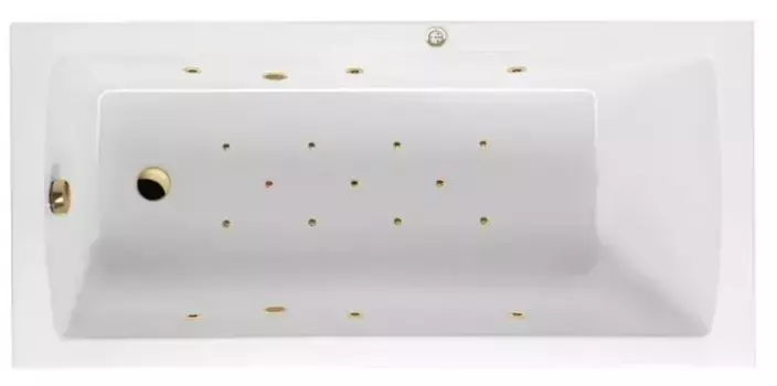 Гидромассажная ванна акриловая «Excellent» Aquaria 160/70 Relax с каркасом с сифоном белая/золото