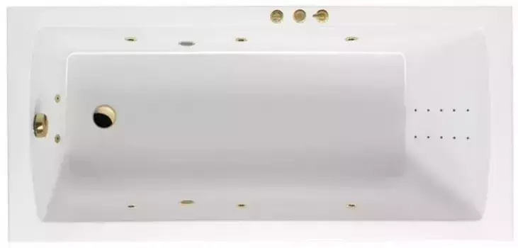 Гидромассажная ванна акриловая «Excellent» Aquaria 160/70 Smart Nano с каркасом с сифоном белая/золото