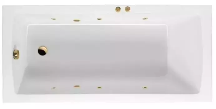 Гидромассажная ванна акриловая «Excellent» Aquaria 160/70 Soft с каркасом с сифоном белая/золото