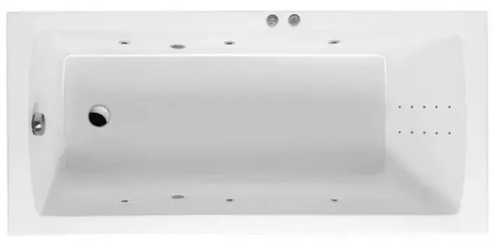 Гидромассажная ванна акриловая «Excellent» Aquaria 170/75 Line Nano с каркасом с сифоном белая/хром