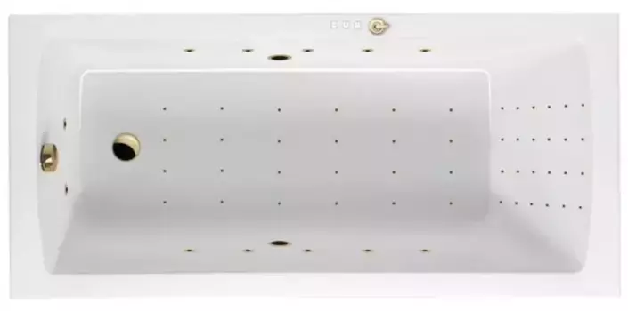Гидромассажная ванна акриловая «Excellent» Aquaria 170/75 Nano с каркасом с сифоном белая/золото