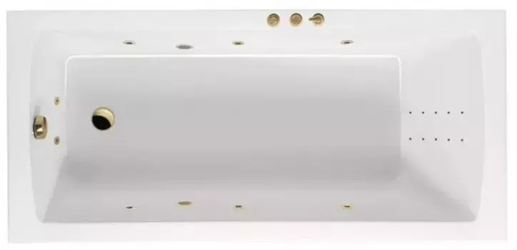 Гидромассажная ванна акриловая «Excellent» Aquaria 170/75 Smart Nano с каркасом с сифоном белая/золото