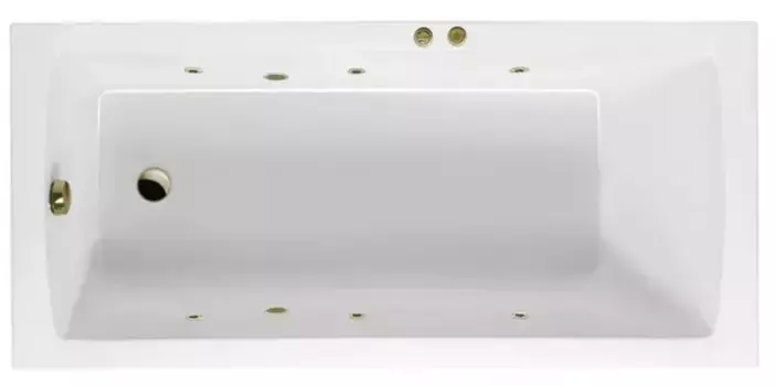 Гидромассажная ванна акриловая «Excellent» Aquaria 170/75 Soft с каркасом с сифоном белая/бронза